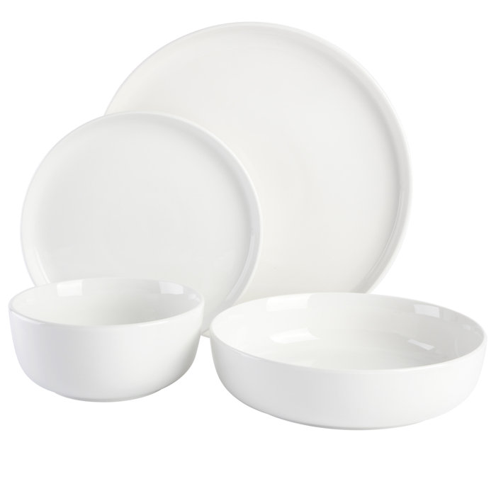 Gibson Home Oslo Porcelain China Dinnerware Set Service for 4